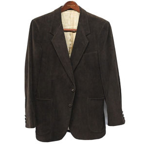 Vtg Elbow Patch 42R Brown Wide Wale Corduroy 2 Button‎ Blazer Jacket Coat